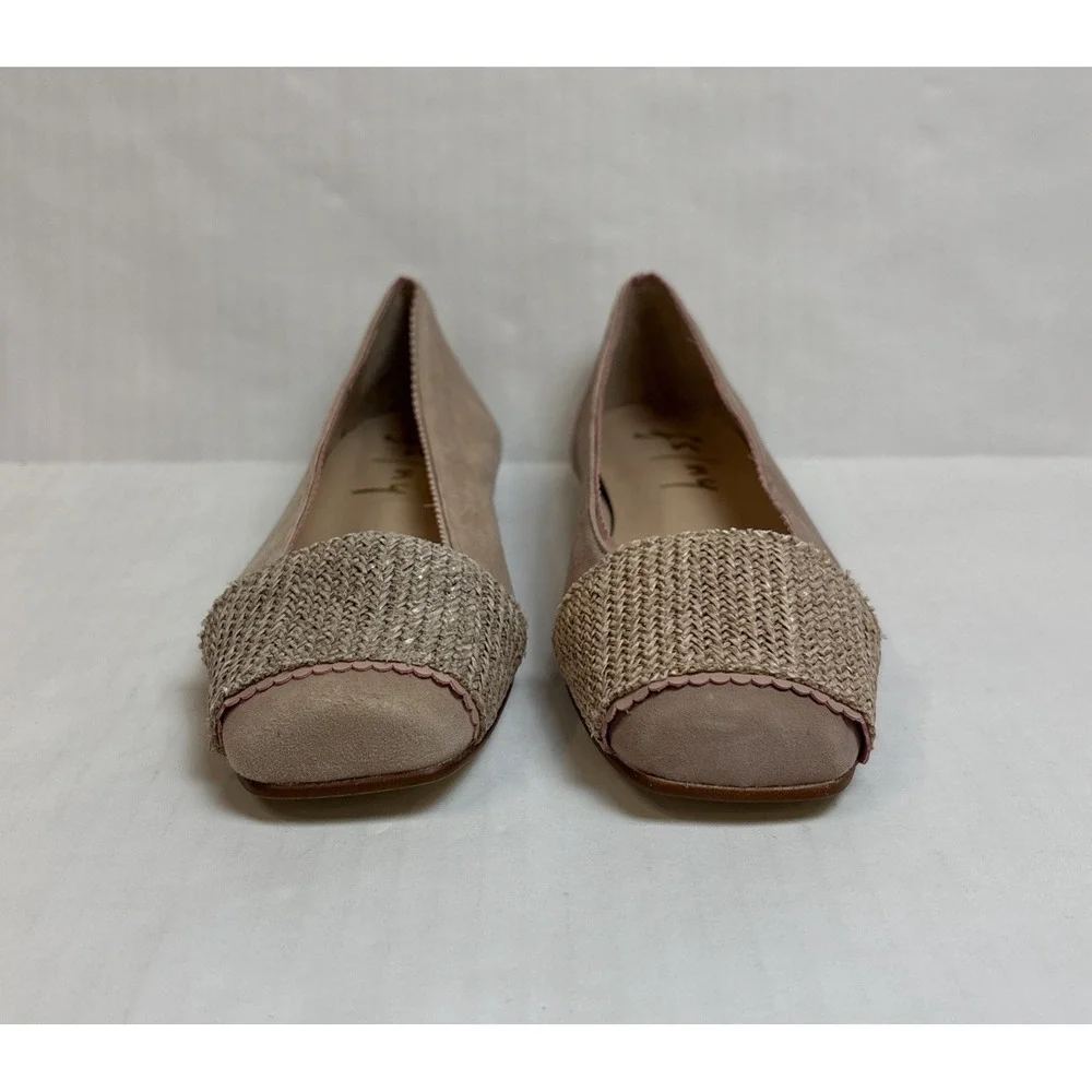 French Sole Kody Ballet Flats Blush Suede Womens Size 6 Made In Spain